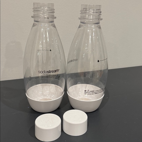 2  Small White Soda Stream .5L Storage bottles (.48 quart) Sparkling Water - Picture 5 of 6